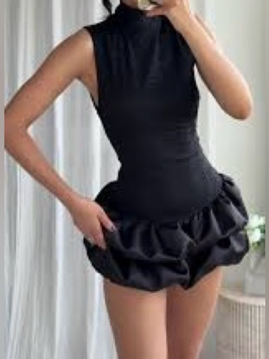 Zara Dresses & Skirts - Zara‎ Sleeveless Lace Bubble Skirt Mini Dress Small New Going Out